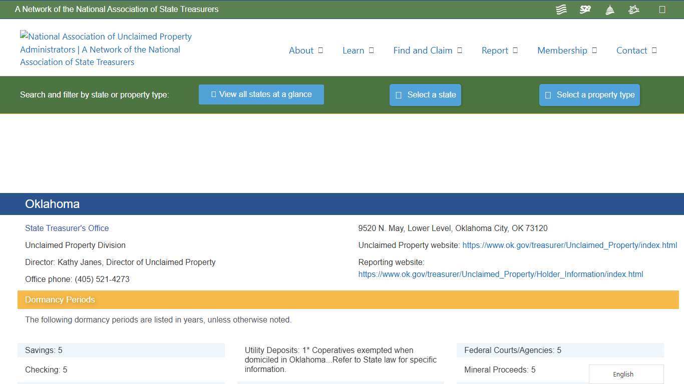 Oklahoma – National Association of Unclaimed Property Administrators (NAUPA)